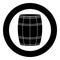 Wine or beer barrels black icon in circle vector illustration isolated .