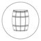 Wine or beer barrels black icon in circle vector illustration isolated .