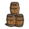 Wine beer barrels sketch vector illustration