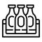 Wine bottle box icon outline vector. Cellar food