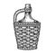 Wine bottle carboy engraving style vector