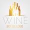 Wine bottle city logo vector illustration