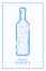 Wine bottle construction drawing blue lines