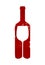 Wine bottle and glass. Alcoholic drink. Vector illustration