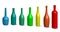 Wine bottle, glass bottels silhouette in various type 3D Wine bottle, glass bottels silhouette in various type mock up in colored