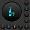 Wine bottle and glass dark push buttons with color icons