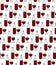 Wine bottle with glass full of red wine seamless pattern.