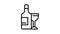 Wine bottle and glass icon animation