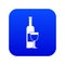 Wine bottle and glass icon digital blue