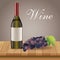 Wine bottle grape wooden decoration