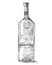 Wine bottle hand drawn engraved old looking vintage illustration