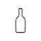 Wine bottle icon vector. Outline alcohol, line drink symbol.