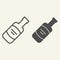 Wine bottle line and solid icon. Alcohol beverage symbol, outline style pictogram on beige background. Merlot or