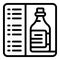 Wine bottle menu icon outline vector. Cellar barrel