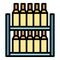 Wine bottle production icon vector flat