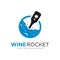 Wine bottle rocket vector logo