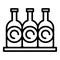 Wine bottle stack icon outline vector. Wood cabinet