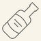 Wine bottle thin line icon. Alcohol beverage symbol, outline style pictogram on beige background. Merlot or Cabernet