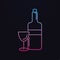 Wine bottle with wine glass nolan icon. Simple thin line, outline vector of party icons for ui and ux, website or mobile