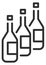 Wine bottles row icon. Alcohol beverage symbol