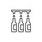 Wine bottling line icon