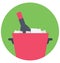 Wine Bucket Color Isolated Vector Icon that can be easily modified or edit