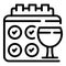 Wine calendar icon outline vector. Grape barrel