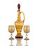 Wine carafe glass on white backround