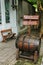 Wine cask in the street of Colonia del Sacramento, Uruguay