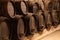 Wine casks in winery cellar