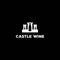 Wine Castle Restaurant Bistro Cafe Logo Design Vector