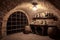 Wine cellar bottles. Generate AI