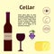 Wine cellar decorative illustration
