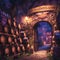 Wine Cellar Entrance with Stone Archway