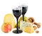 Wine, cheese and apple