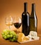 Wine and cheese still-life