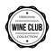 Wine club logo vintage isolated label