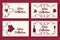 Wine collection card template set