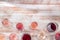 Wine color banner. Various glasses of white, rose, and red wine