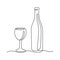 Wine continuous line vector illustration