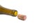 wine cork and bottle isolated