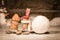 Wine cork figures, Concept rolling snowball together