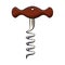 Wine corkscrew tool isolated icon