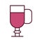 wine cup with pink beverage line and fill style icon