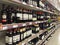 Wine department in supermarket