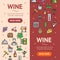 Wine Drink Banner Vecrtical Set. Vector