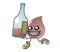 Wine drop with wine bottle