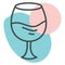 Wine in fancy glass, icon