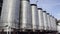 Wine fermentation tanks outside winery