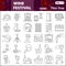 Wine festival thin line icon set, Grape cultivation and sale symbols collection or sketches. Winery linear style signs